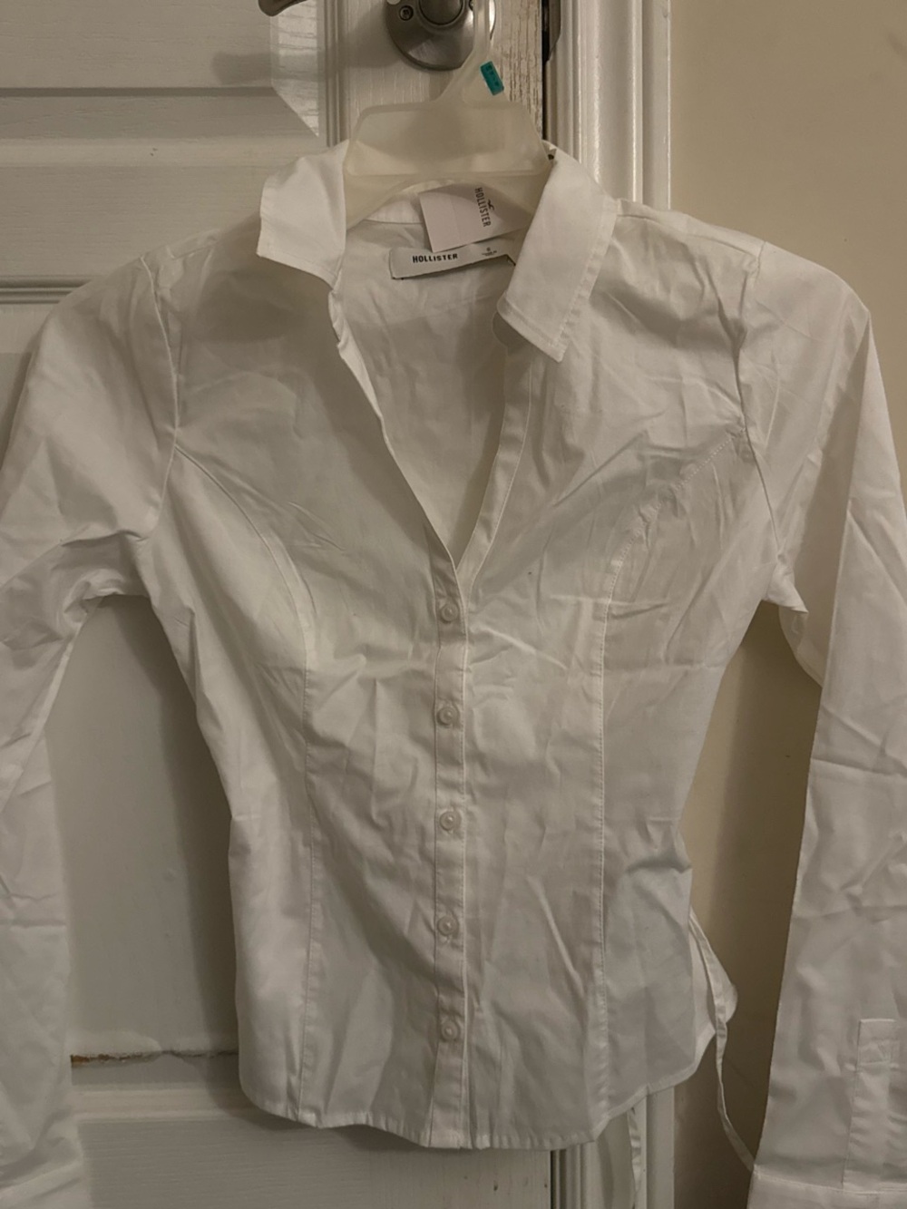 Hollister White Tailored Button-Up Shirt